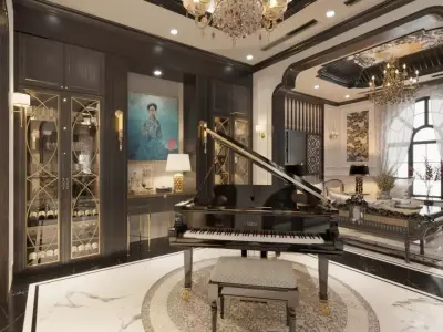 Southeast Asian style interior space 3D model