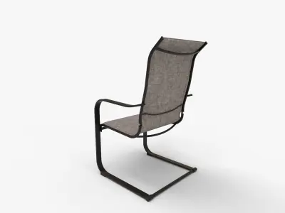 C Spring Textilene Metal Patio Outdoor Dining Chair 3D model