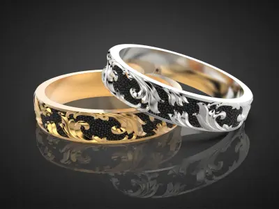 Wedding ring Golden Ratio R18 all sizes 3D print model