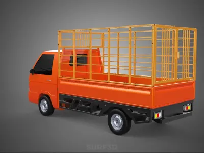 ANIMAL LIVESTOCK CATTLE POULTRY SHEEP COW PICKUP CAR TRUCK CAGE 3D model