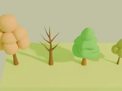 Low Poly Cartoon Trees Free Pack Free low-poly 3D model