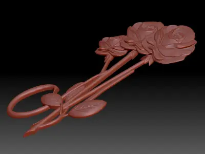 Rose Brooch 3D print model