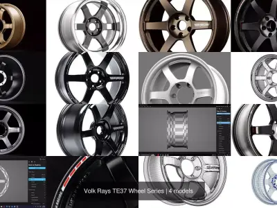 Volk Rays TE37 Wheel Series 3D Model Pack