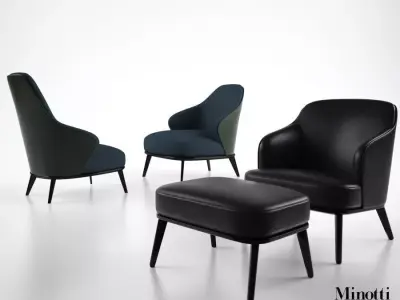 Minotti Leslie armchair 3D model