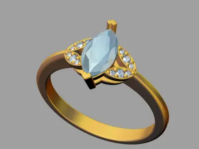 Marquise Ring 3D print model