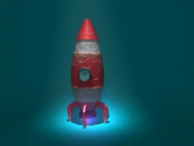 Rocket Spaceship  Low-poly 3D model