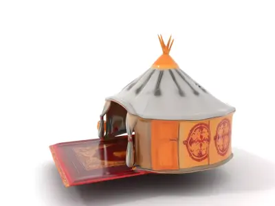 Nomadic Yurt Structure model pack Low-poly 3D model