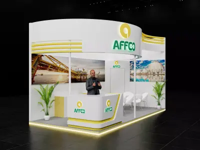 booth 6x3 open 3 side  3D model