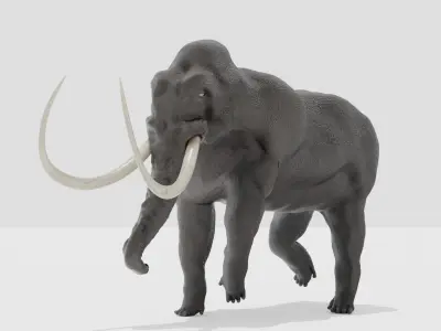 Wolly Mammoth Low-poly 3D model