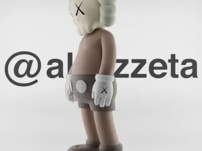 Kaws Companion x Flayed Open Textured Low-poly 3D model