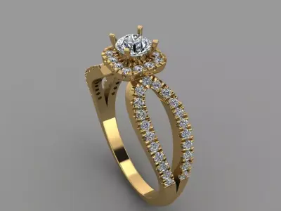 Engagement Ring 3D print model shop