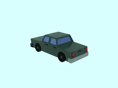 Low Poly Vehicle Set - Ice cream truck and Car Low-poly 3D model