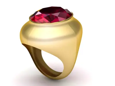 LUXURY RUBY MEN RING 3D PRINTABLE MODEL 3D print model