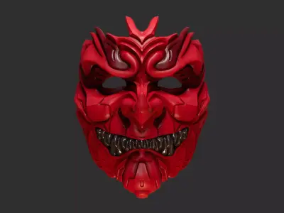 Tengu 2 Oni Mask 16 Demon Full Face 3D print model 3D print model