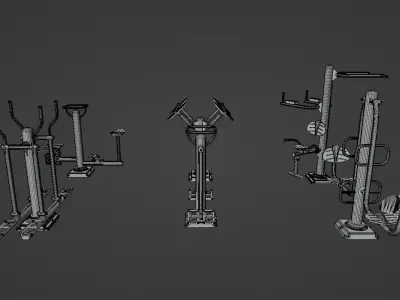 Outdoor Fitness Collection Low-poly 3D model