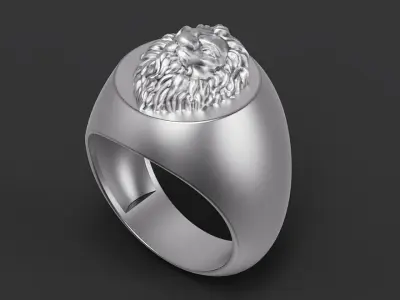 Fashion Lion  Man Ring Silver Gold  Print 3D print model