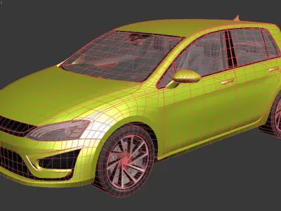 Generic car v4 Low-poly 3D model