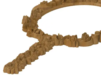 Carved picture frame STL 3D model 70
