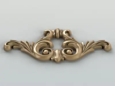 Carved decor horizontal 003 3D model