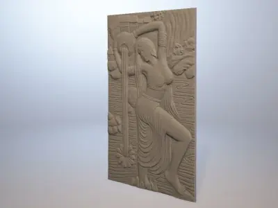 Water Girl Relief Low-poly 3D model