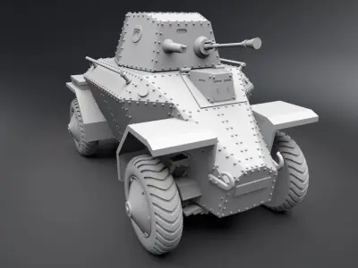 Csaba Armored Car  Scale model 3D print model