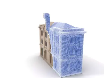 Vintage Stone Building model pack Low-poly 3D model