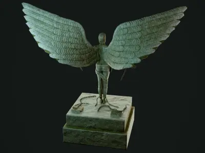 Free Man Statue Low-poly 3D model