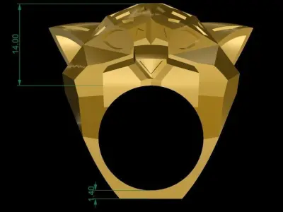 Faceted Panther Ring Free 3D print model
