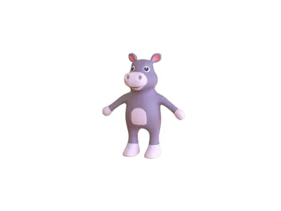 High-Quality 3D Cute Hippo - Animated for Games  Low-poly 3D model