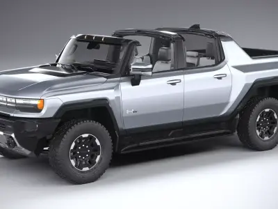 Hummer EV 2022 with interior 3D model
