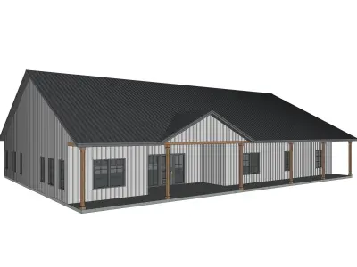 Barndominium House 070 -Archimple LLC Low-poly 3D model