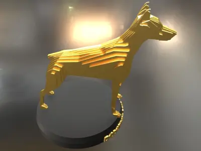 Parametric Doberman Pinscher Low-poly 3D model