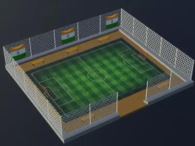 Soccer Stadium - India Low-poly 3D model