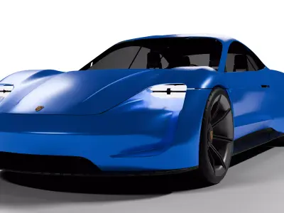 CAR Porsche Mission E Low-poly 3D model