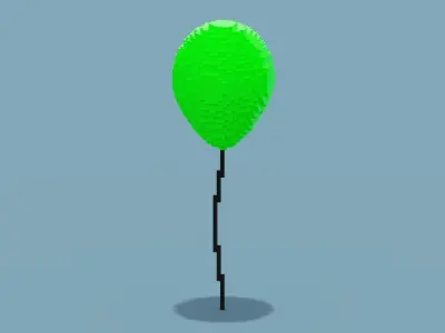 VoxelGreen Balloon Low-poly 3D model