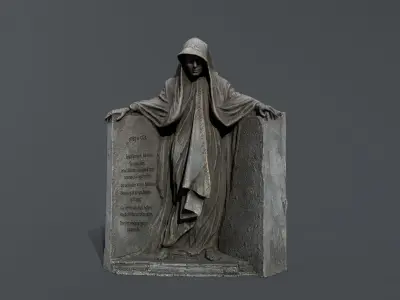 Dark statue Low-poly 3D model