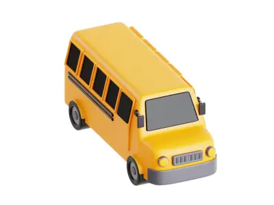 3D Bus School 3D model