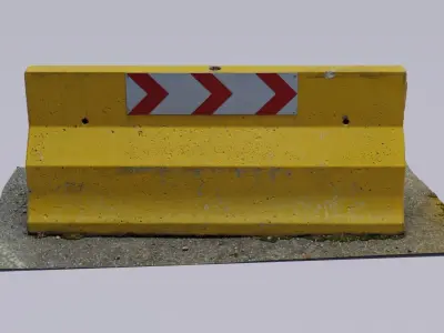 Concrete barrier 01 high-poly 3D model