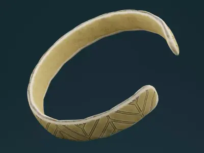 Golden Bangle  Low-poly 3D model