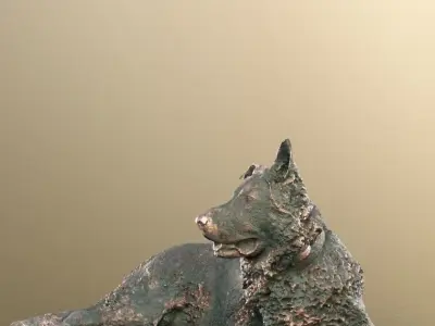 Pepper 10453-02 - Lying Dog Statue Low-poly 3D model