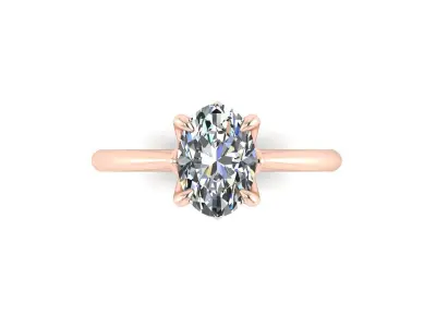 Solitaire Diamond Women Ring R2 3D print model