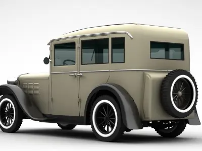 Antique Car Low-poly 3D model