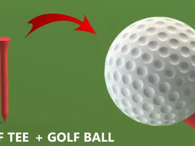 3D Print Golf Ball and golf tee 3D print model