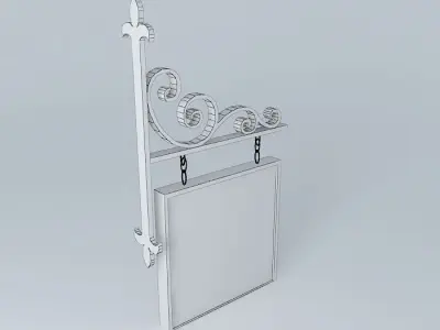Hanging street sign Free 3D model