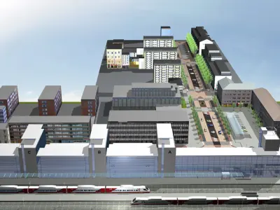 Railway Station PP Low-poly 3D model