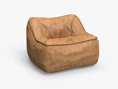 Modern Lounger Chair leather Low-poly 3D model