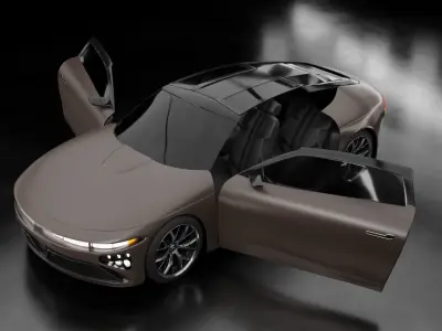 Generic Futuristic Concept Car with Taxi and Police texture 3D model