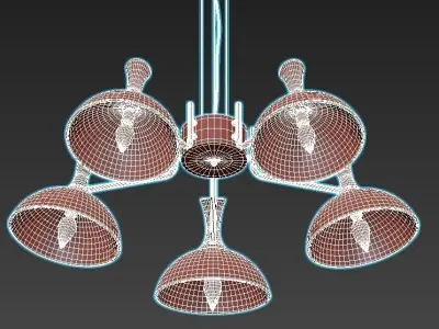 Ambrella-Light-Traditional light chandelier in brass and clea... 3D model