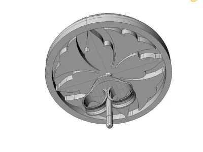 Flower Decor Stud Earrings 001 3D print model