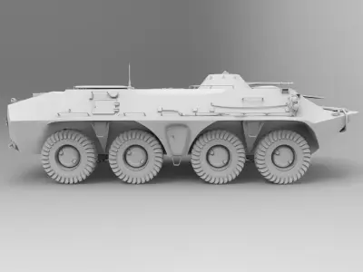 Russian Military Vehicles BTR70 Low-poly 3D model